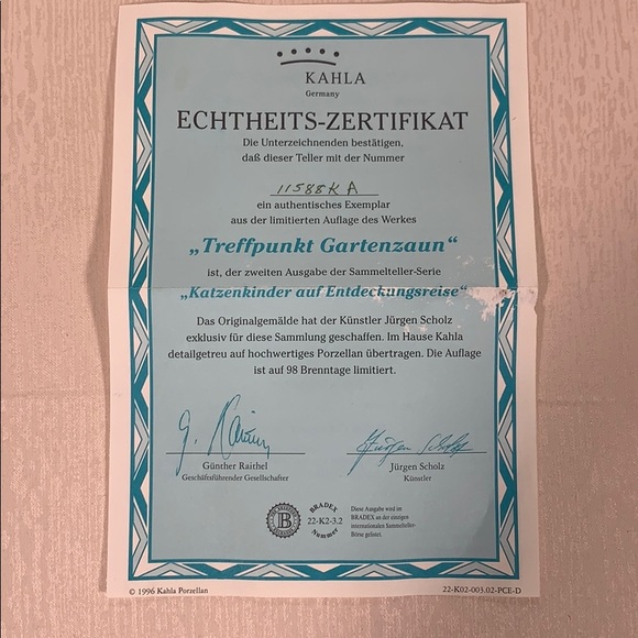 “At the Garden Fence” Cat Collector Plate - Picture 7 of 8